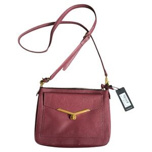 Botkier Red Crossbody Bag with Gold Clasp 100% Leather MSRP 228.00